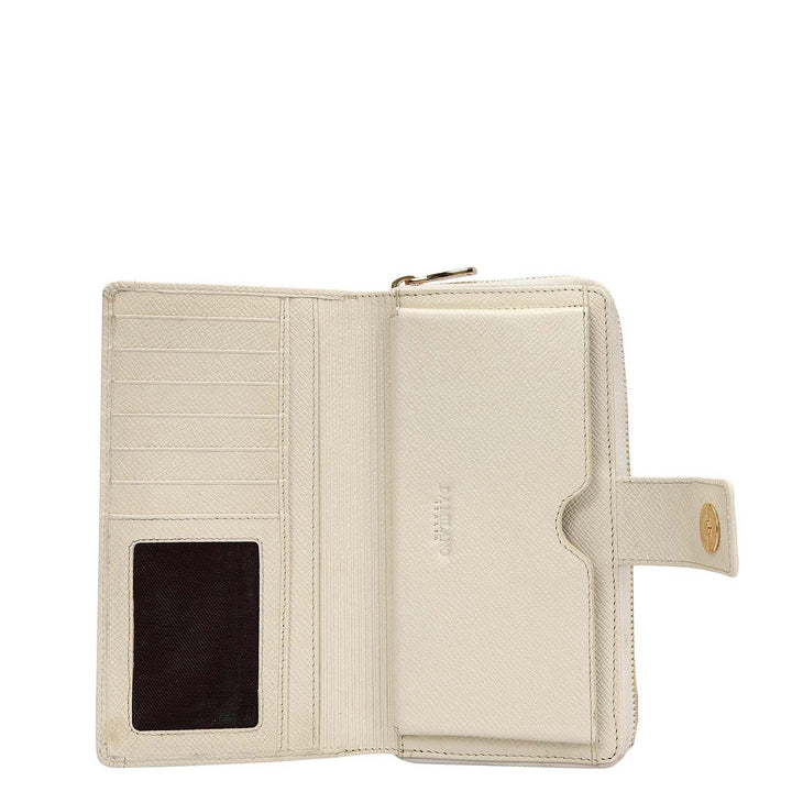 Croco Leather Ladies Wallet - Marshmallow