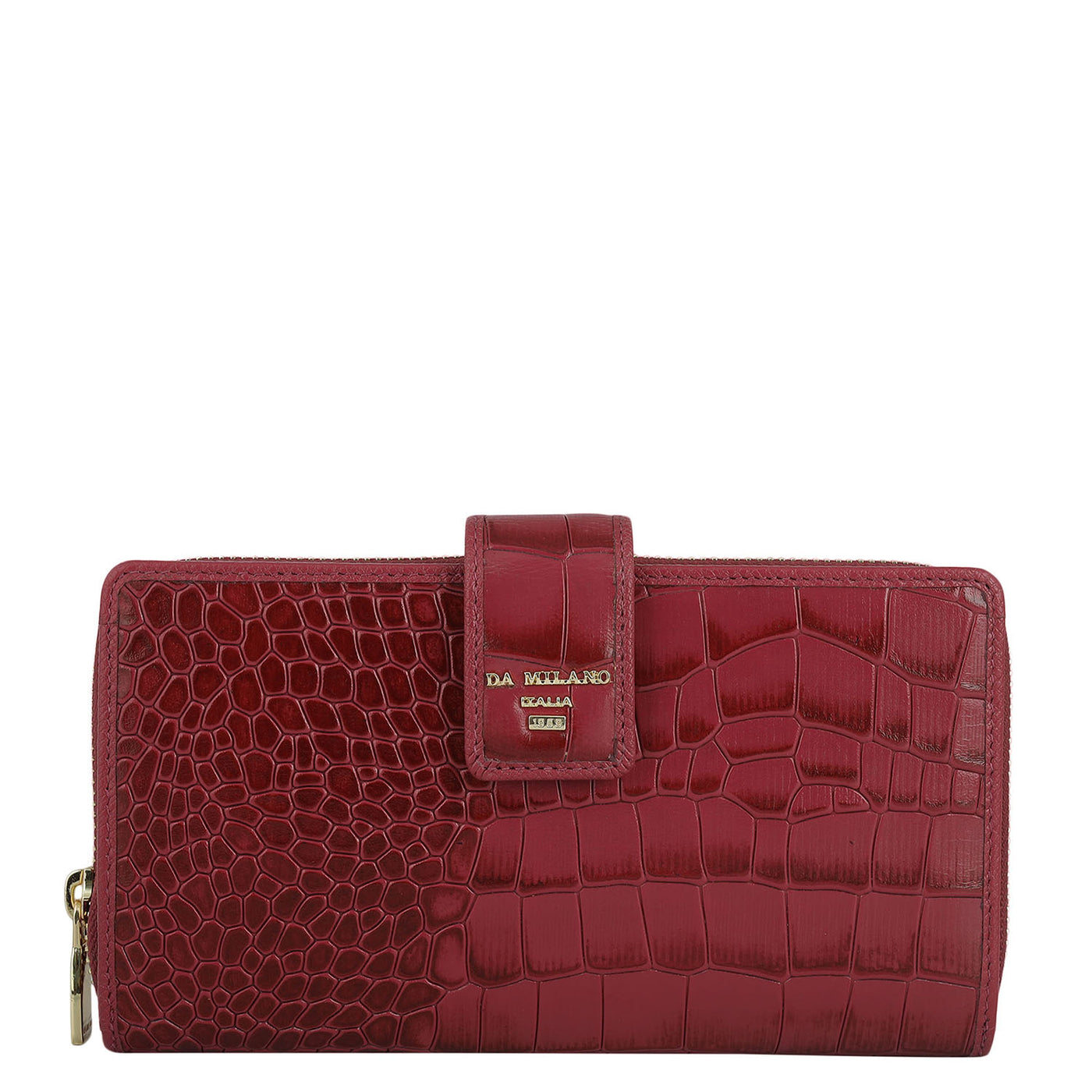 Croco Leather Ladies Wallet - Plumberry