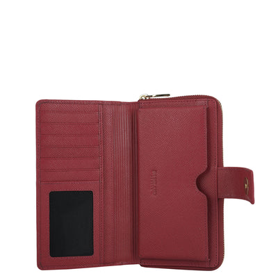 Croco Leather Ladies Wallet - Plumberry