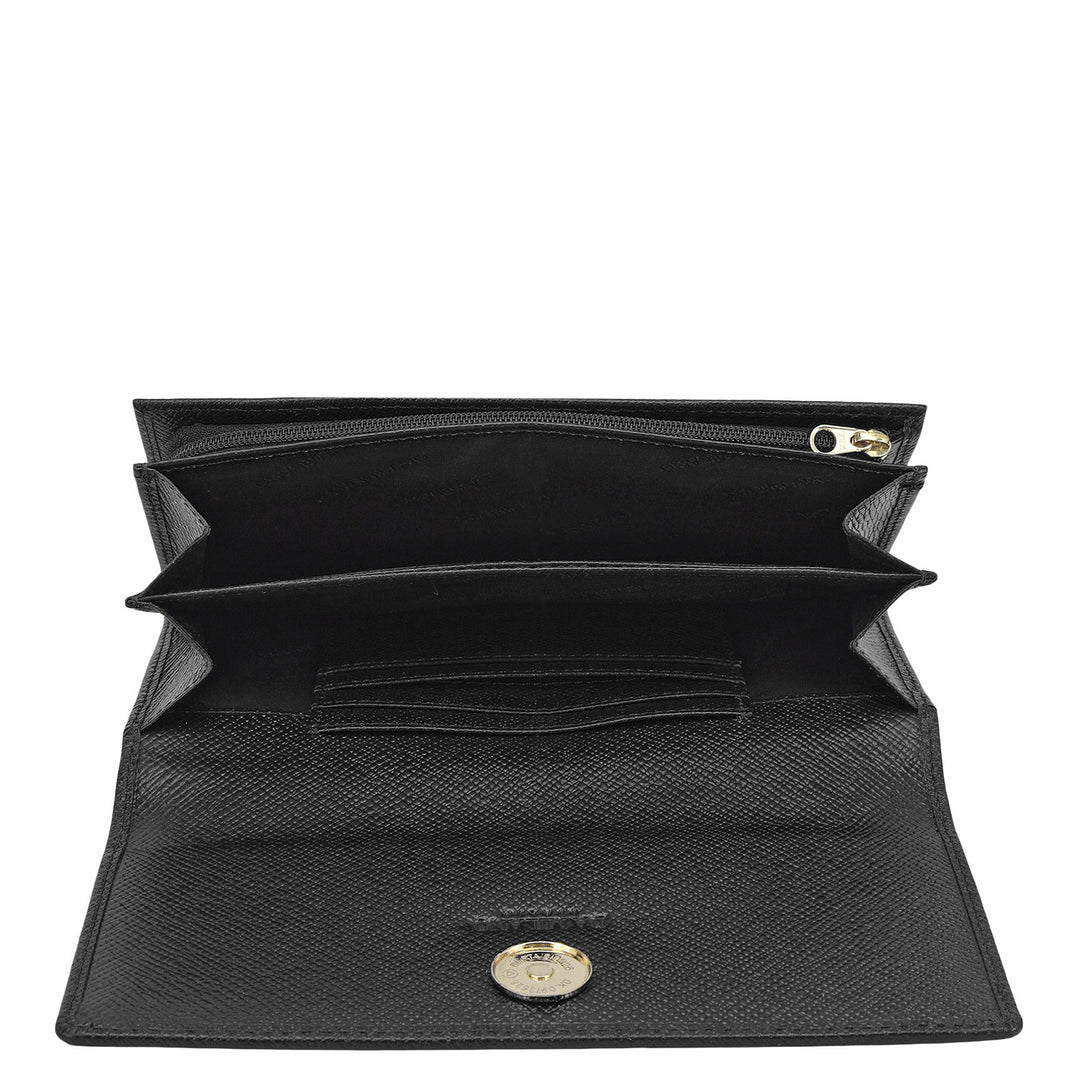 Franzy Leather Ladies Wallet - Black