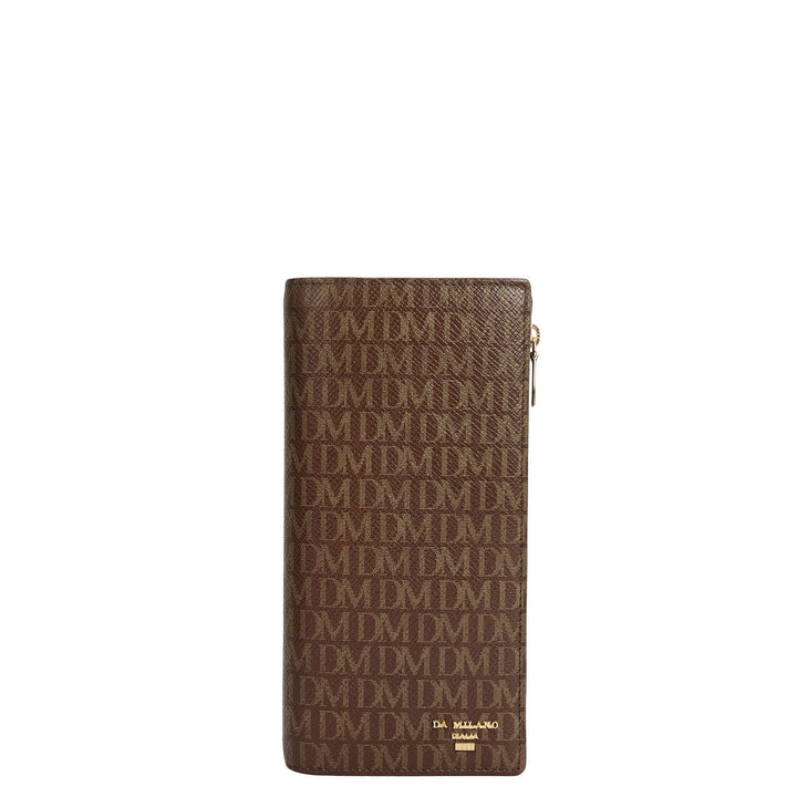 Monogram Leather Ladies Wallet - Walnut