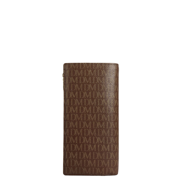 Monogram Leather Ladies Wallet - Walnut