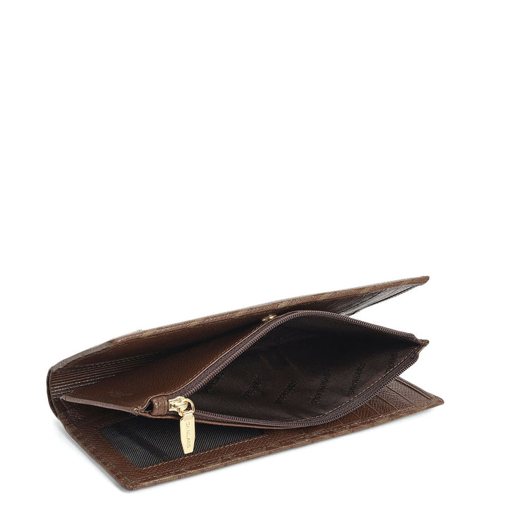 Monogram Leather Ladies Wallet - Walnut