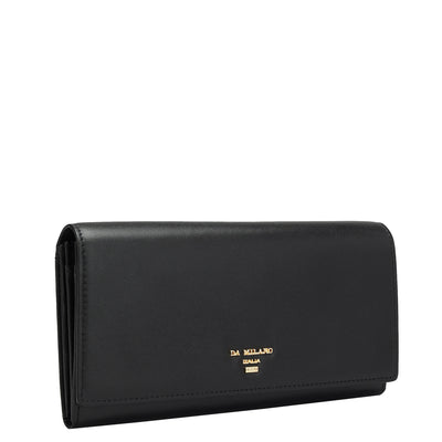 Plain Leather Ladies Wallet - Black