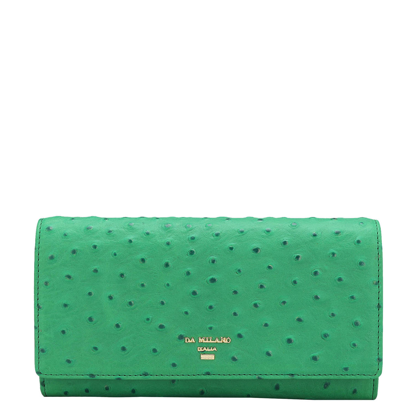 Ostrich Leather Ladies Wallet - Green