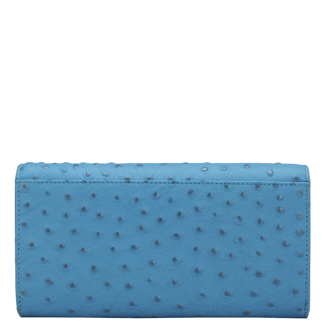 Ostrich Leather Ladies Wallet - Imp & Blue
