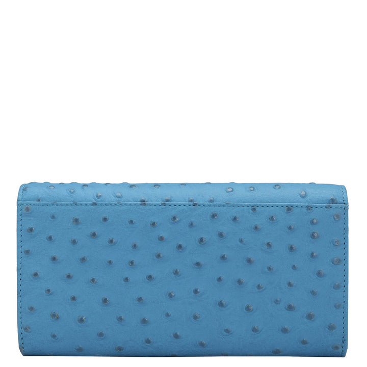 Ostrich Leather Ladies Wallet - Imp & Blue