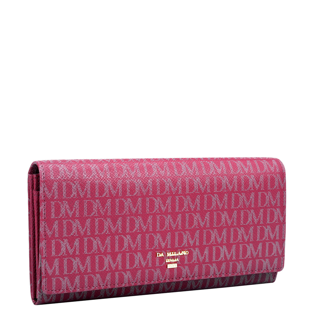 Monogram Leather Ladies Wallet - Plumberry