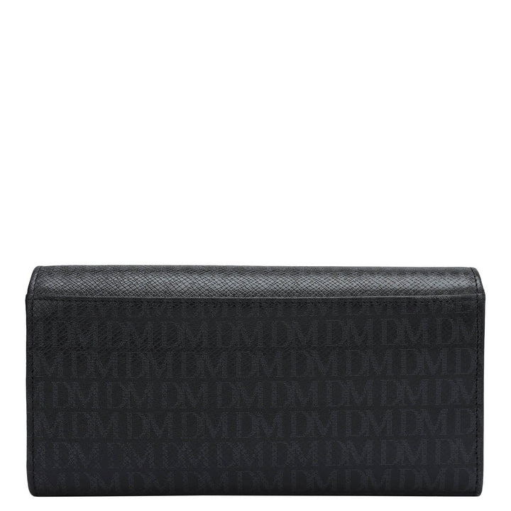 Monogram Leather Ladies Wallet - Black