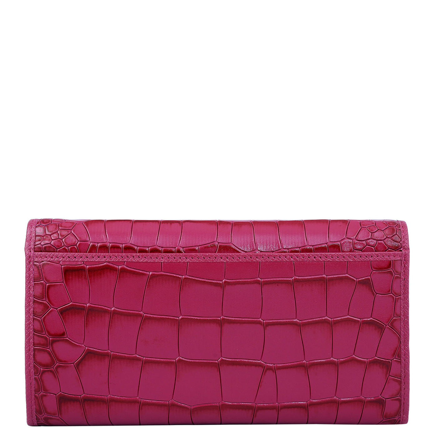 Croco Leather Ladies Wallet - Plumberry