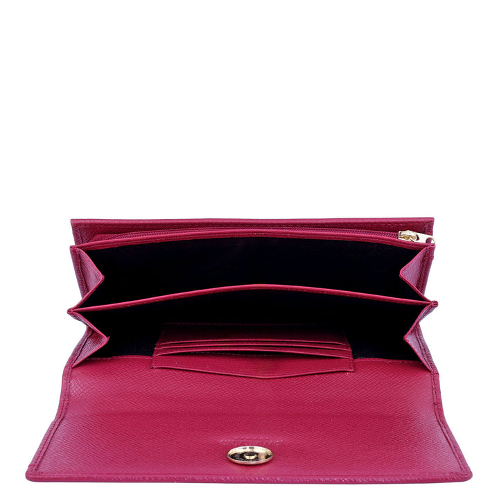 Croco Leather Ladies Wallet - Plumberry
