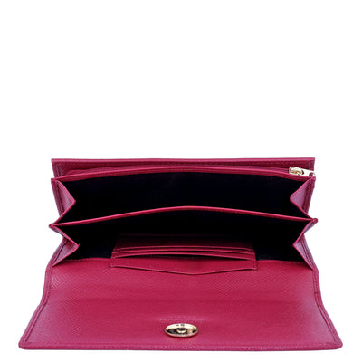 Croco Leather Ladies Wallet - Plumberry
