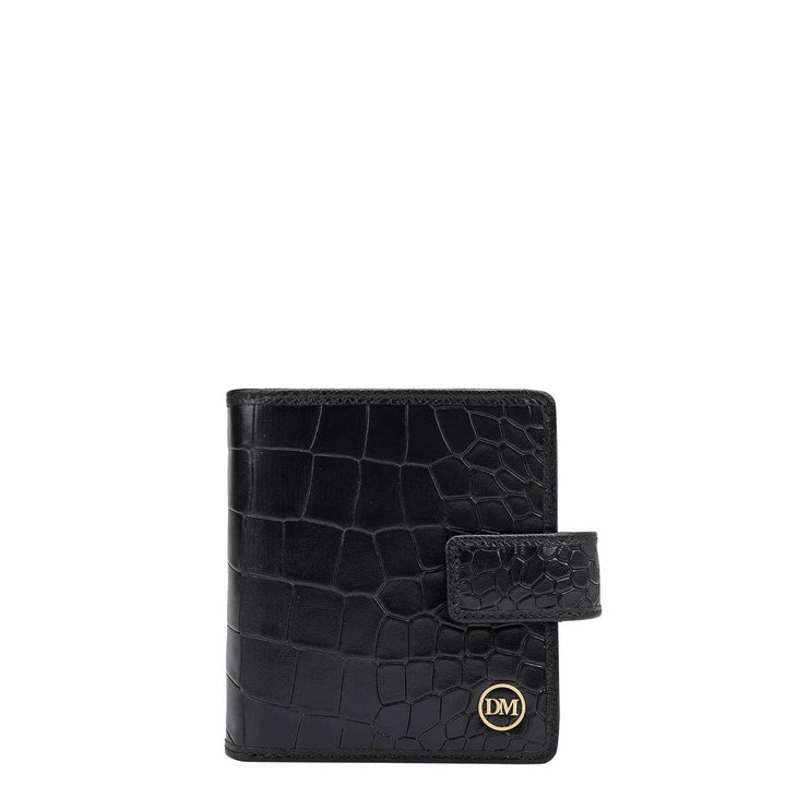 Croco Leather Ladies Wallet - Black
