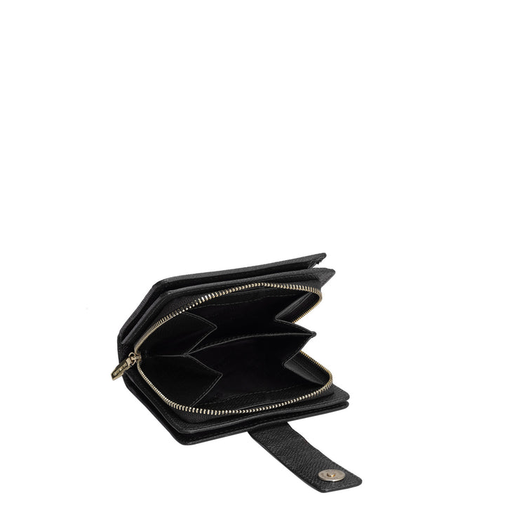 Croco Leather Ladies Wallet - Black