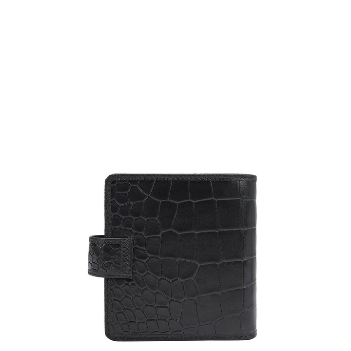 Croco Leather Ladies Wallet - Black
