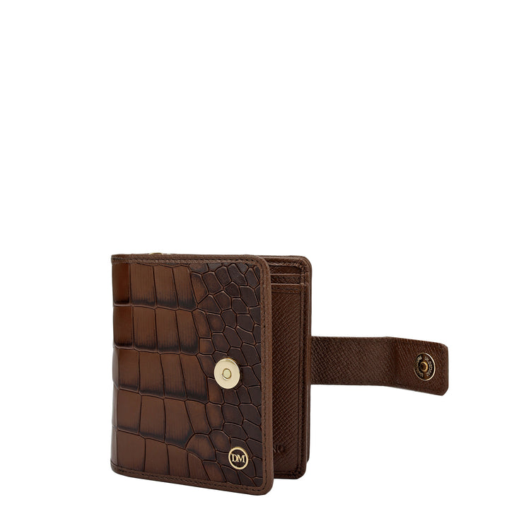 Croco Leather Ladies Wallet - Date