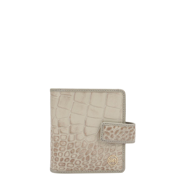 Croco Leather Ladies Wallet - Frost