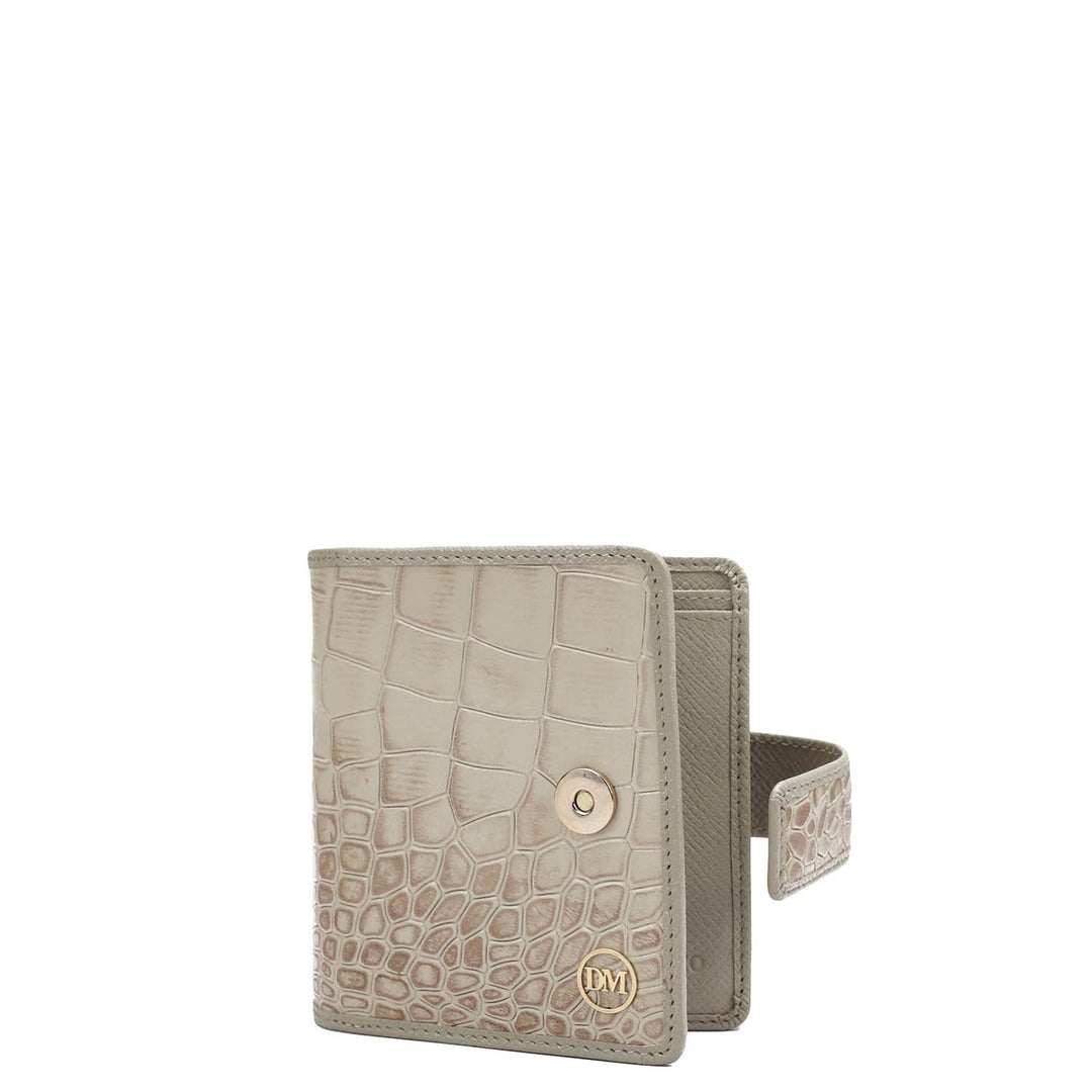 Croco Leather Ladies Wallet - Frost
