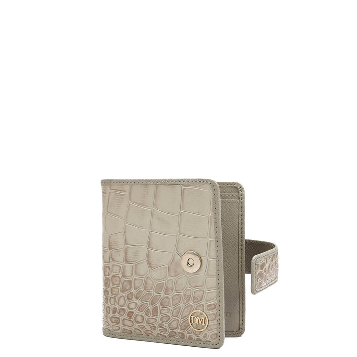 Croco Leather Ladies Wallet - Frost