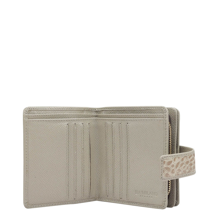 Croco Leather Ladies Wallet - Frost