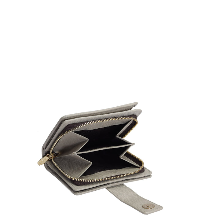 Croco Leather Ladies Wallet - Frost