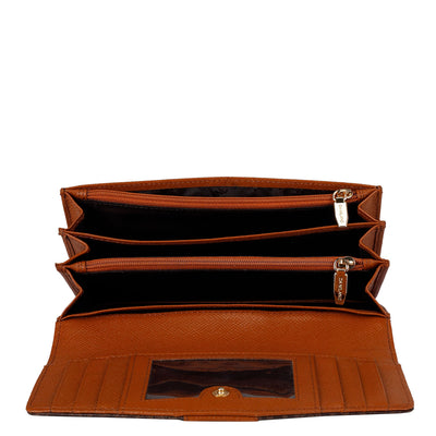Monogram Leather Ladies Wallet - Oak