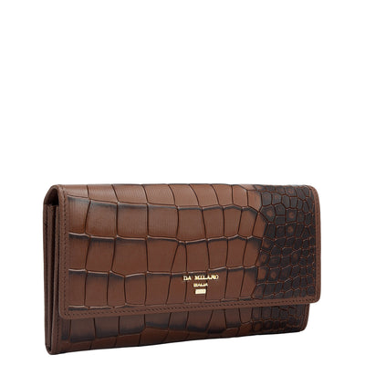 Croco Leather Ladies Wallet - Date