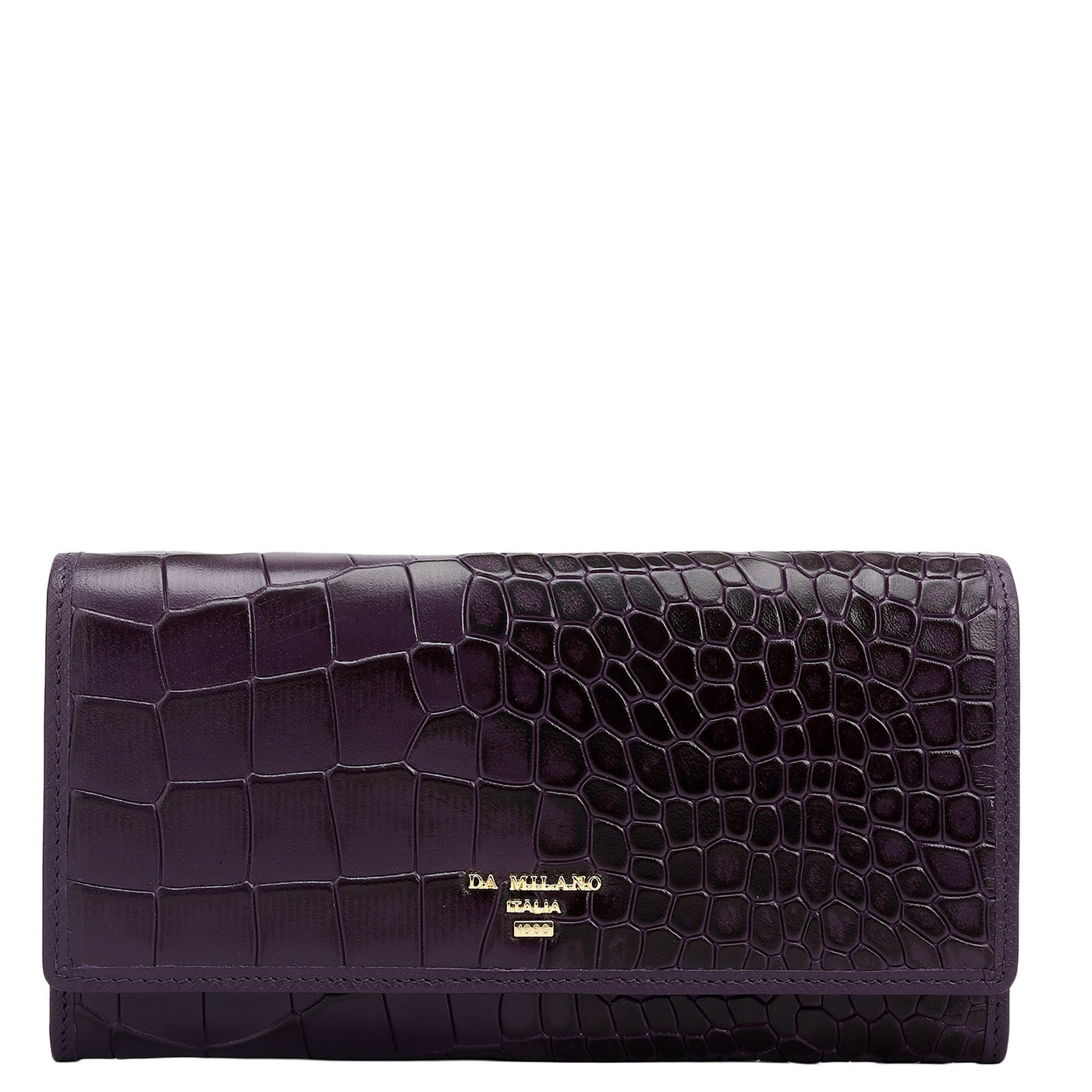 Croco Leather Ladies Wallet - Grapevine