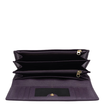 Croco Leather Ladies Wallet - Grapevine