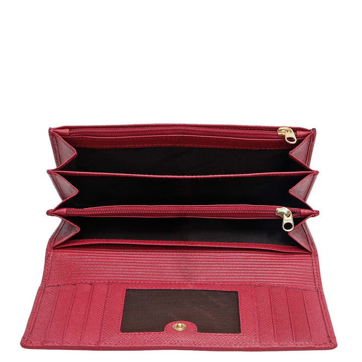 Croco Leather Ladies Wallet - Plumberry