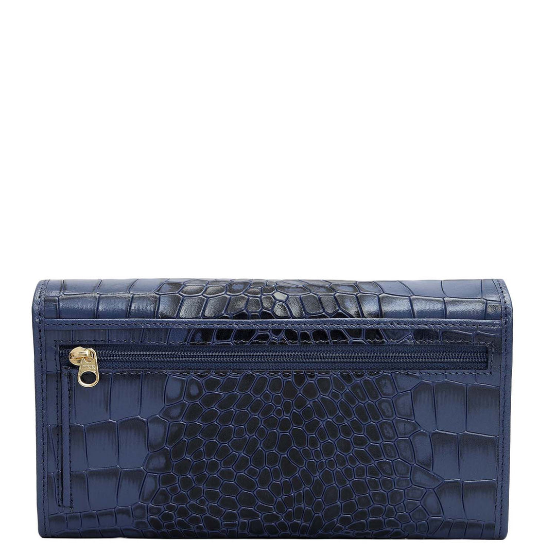 Croco Leather Ladies Wallet - Stardust