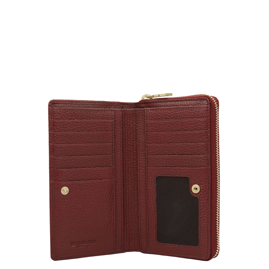 Classic Zip Around Wallet - Cherry