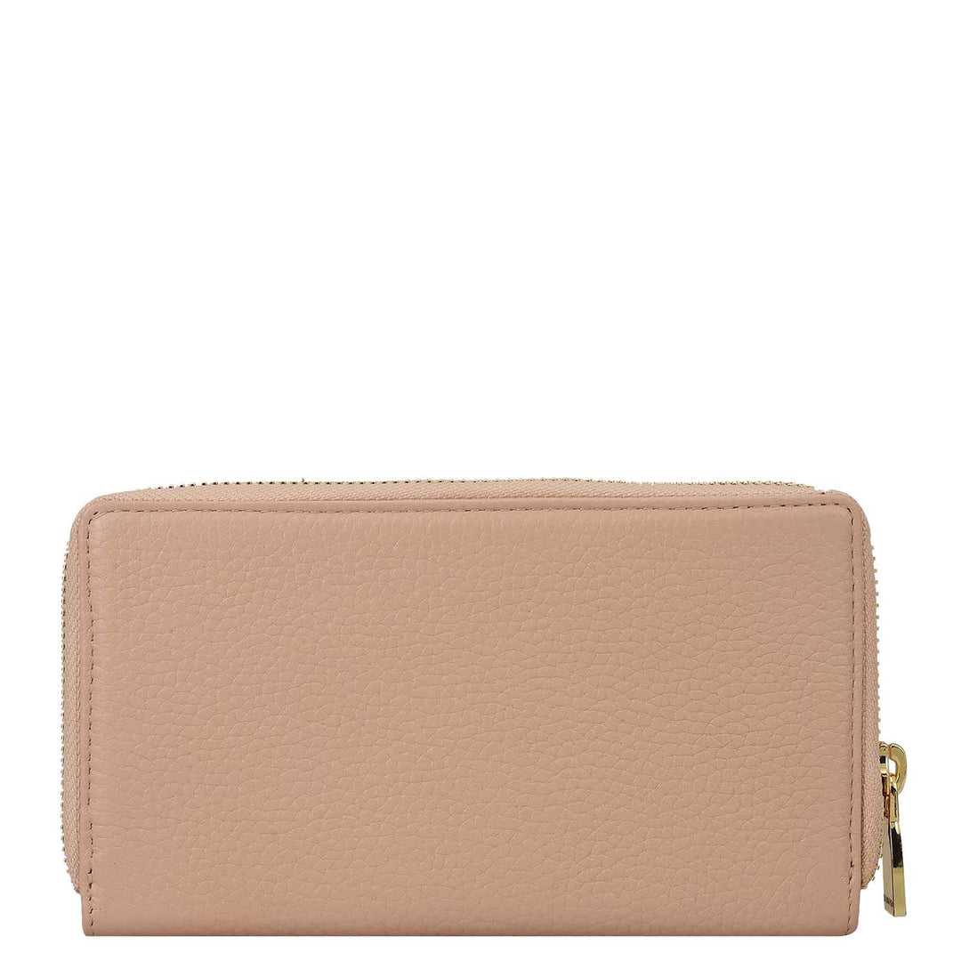 Wax Leather Ladies Wallet - Baby Pink