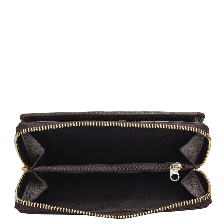 Croco Leather Ladies Wallet - Brown