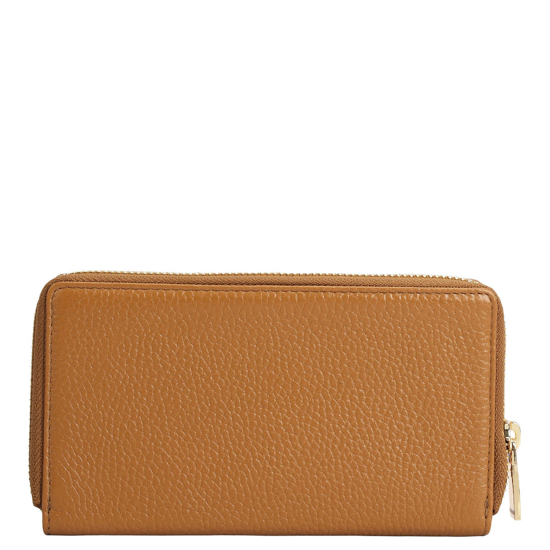 Wax Leather Ladies Wallet - Caramel