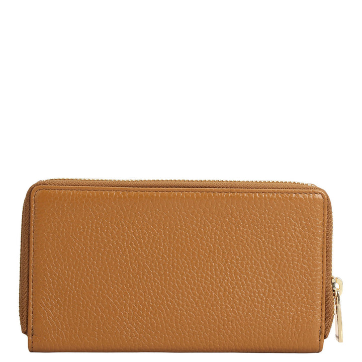 Wax Leather Ladies Wallet - Caramel