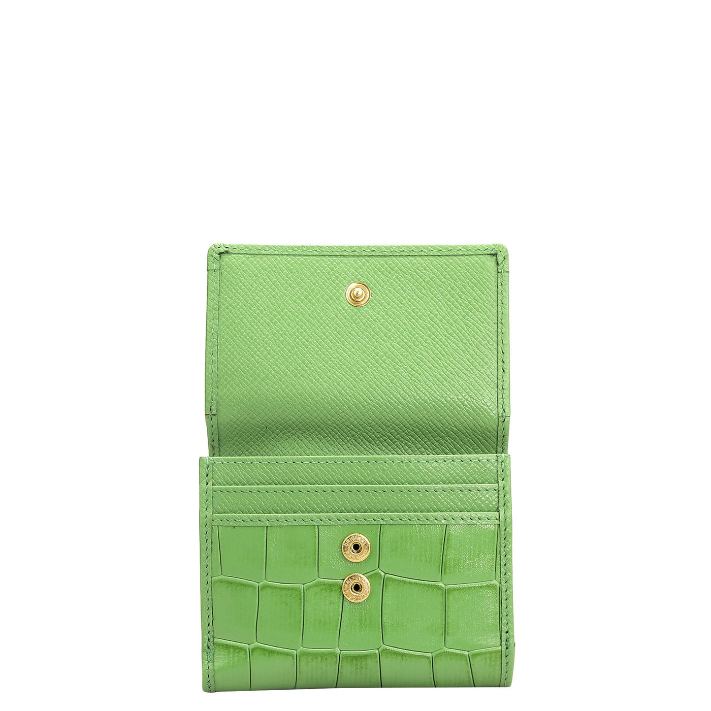 Croco Leather Ladies Wallet - Kiwi