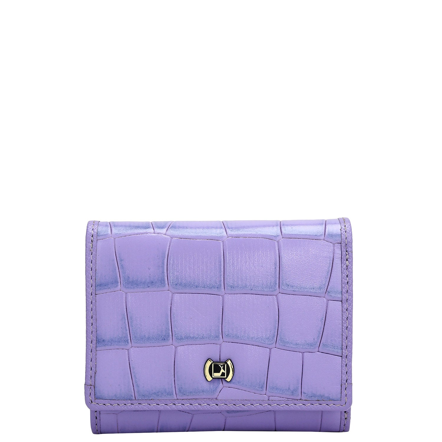 Croco Leather Ladies Wallet - Purple – Da Milano