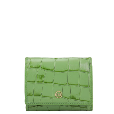 Croco Leather Ladies Wallet - Kiwi