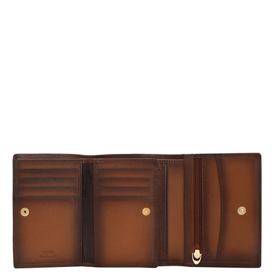 Plain Leather Ladies Wallet - Cognac