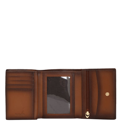 Plain Leather Ladies Wallet - Cognac