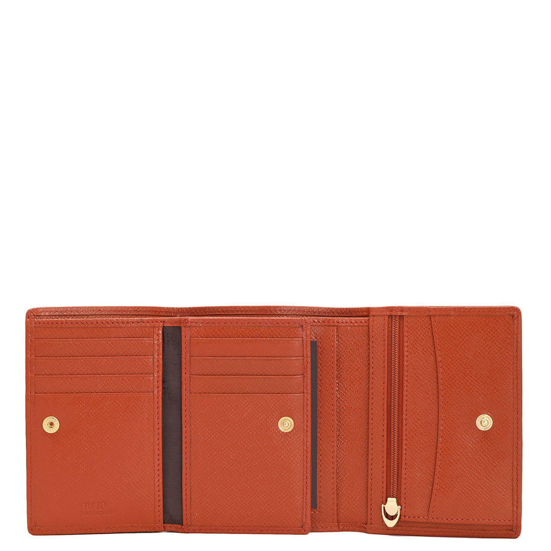 Franzy Leather Ladies Wallet - Rust Orange
