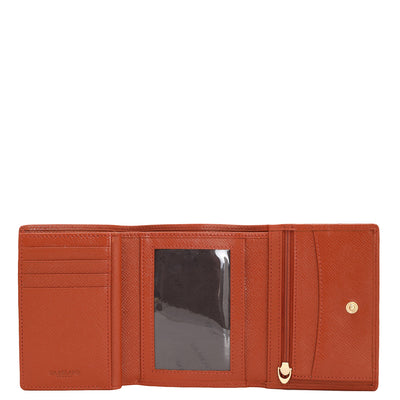 Franzy Leather Ladies Wallet - Rust Orange