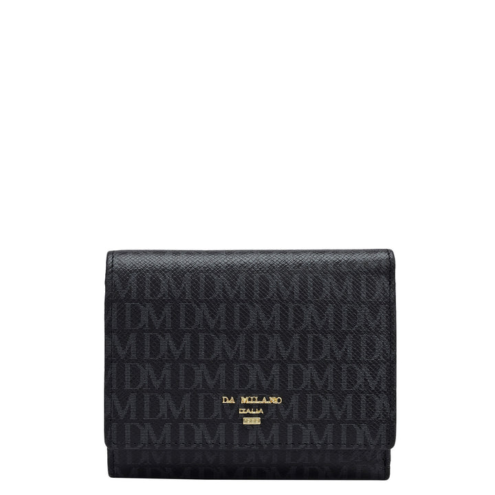 Monogram Leather Ladies Wallet - Black