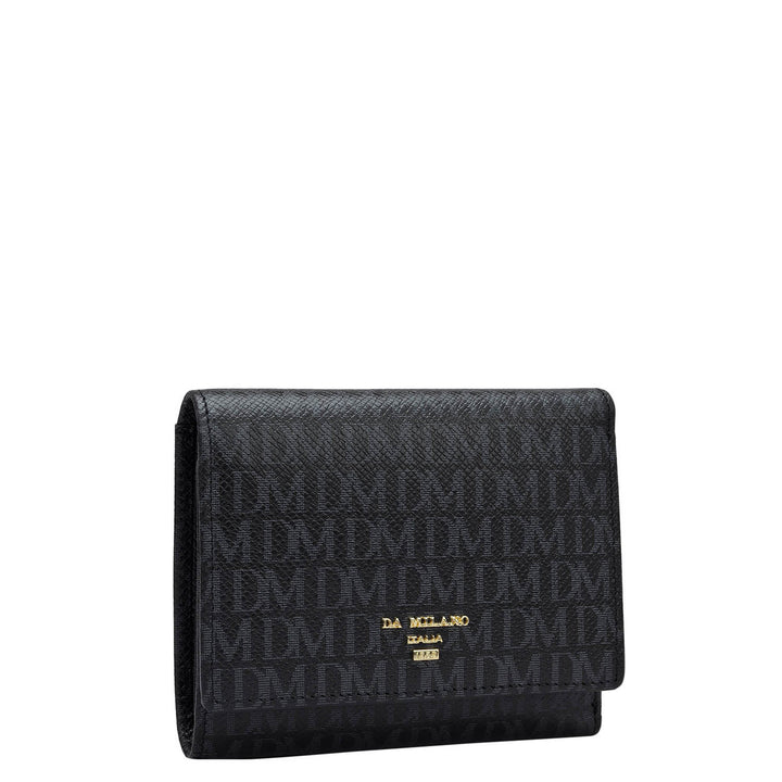 Monogram Leather Ladies Wallet - Black