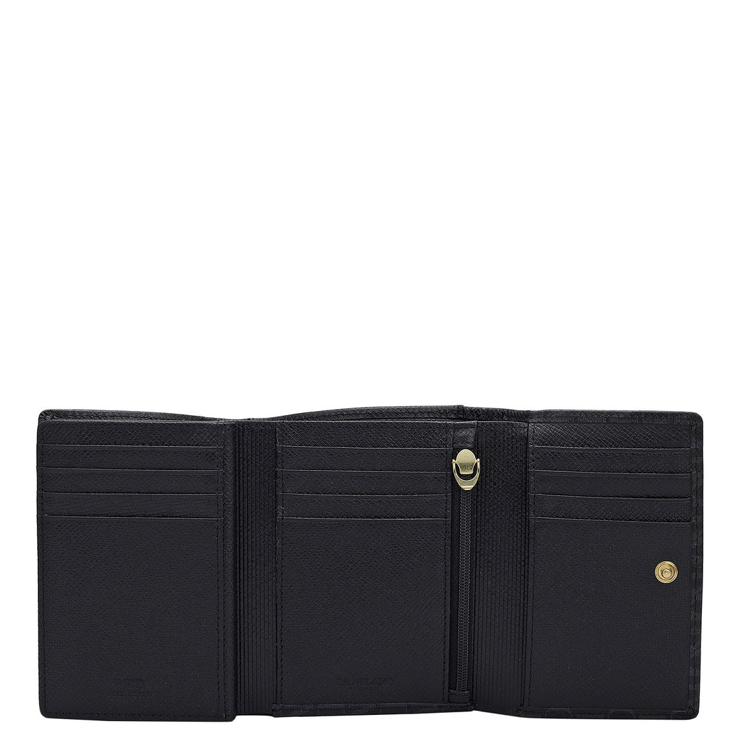 Monogram Leather Ladies Wallet - Black