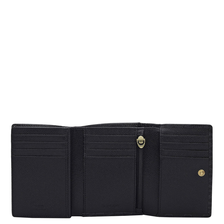 Monogram Leather Ladies Wallet - Black