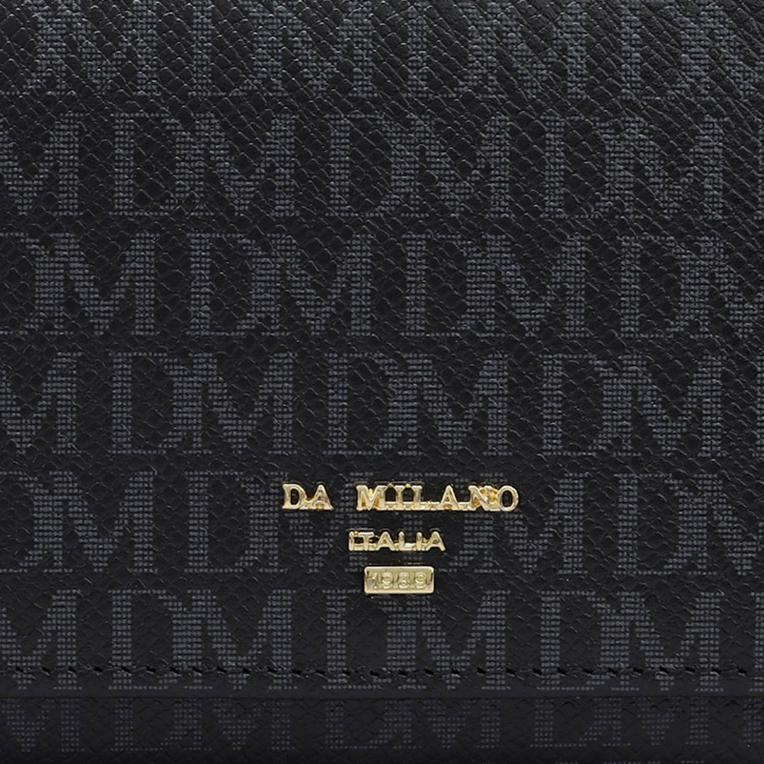 Monogram Leather Ladies Wallet - Black