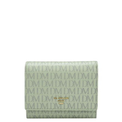 Monogram Leather Ladies Wallet - Mint