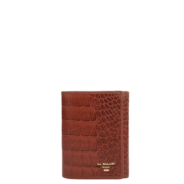 Croco Leather Ladies Wallet - Brick